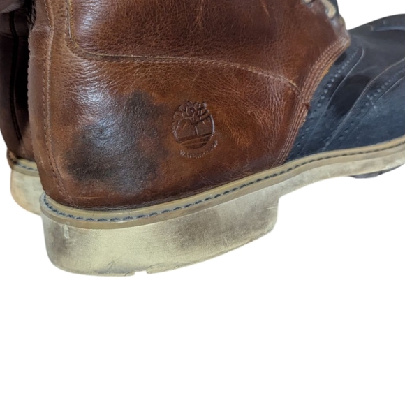 Timberland Boots Stormbucks Duck Chukka Rain Snow Leather Rubber Preppy Classic - Picture 4 of 10